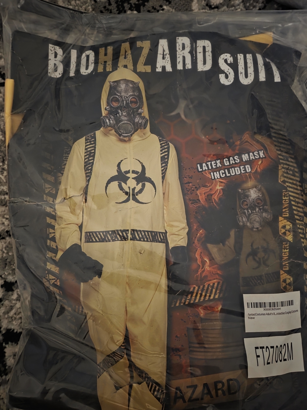 Biohazard Yellow Kids Costume with Gas Mask - Protective Style